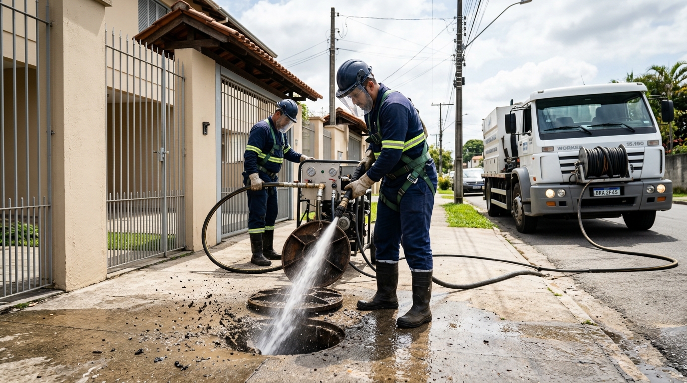 Hidrojateamento de tubulação em Taguatinga‑DF