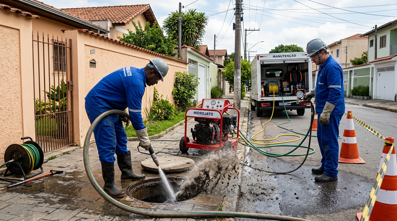 Hidrojateamento residencial em Uberaba‑MG