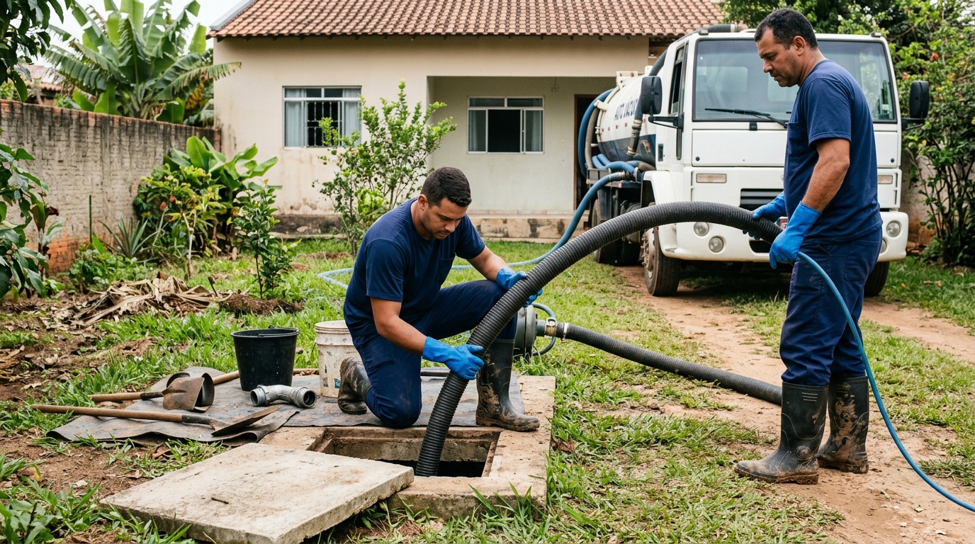 Limpeza de fossa com caminhão a vácuo em Osasco‑SP